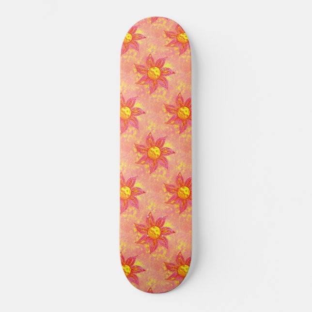 Skateboard Fille rose floral (Recto)