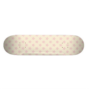 Skateboard Fille rose poach star motif moderne