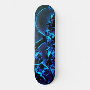 Skateboard Filles Asiatiques Inspiré Bleu Noir Cerisier Blos