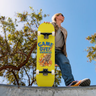 Skateboard Fin du jeu Apocalypse de dinosaures Art pixelisé