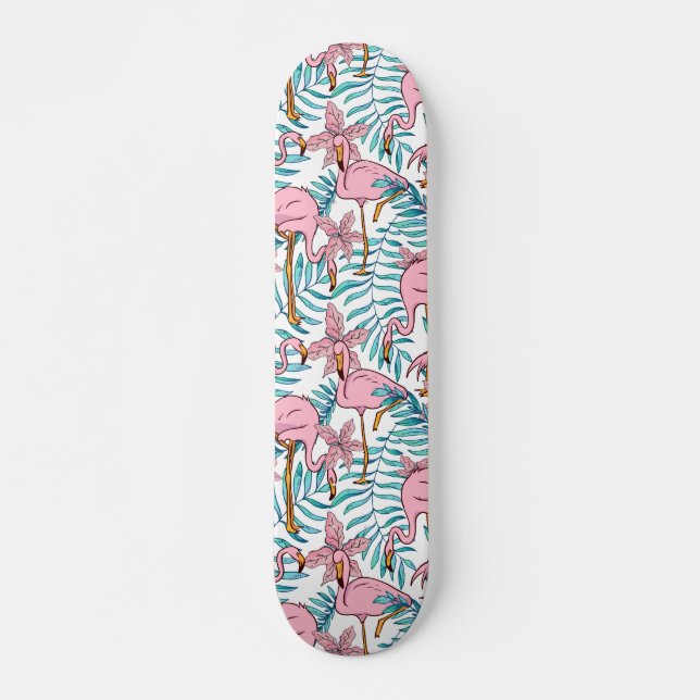 Skateboard Flamant rose Boho (Devant)