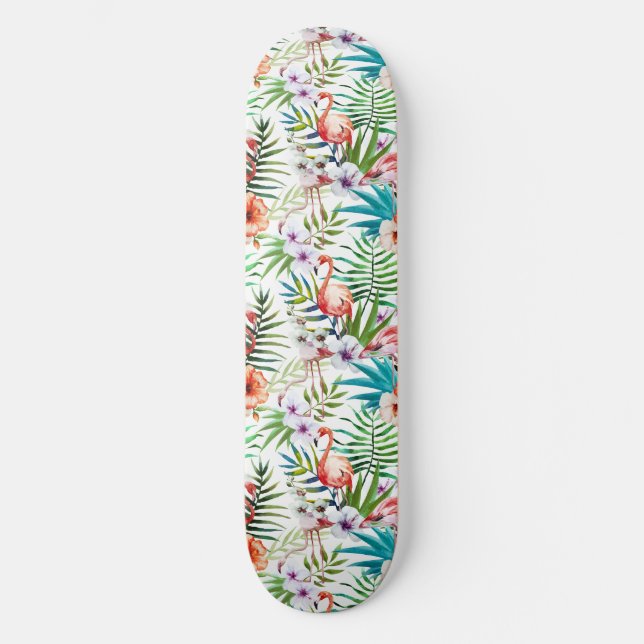 Skateboard Flamant rose flamboyant Jardin naturel tropical mo (Recto)