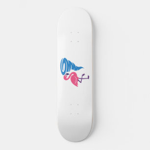 Skateboard Flamant rose Tornado Bold Art Graphique moderne