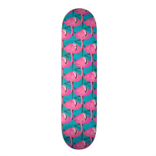 Skateboard Flamants roses au néon deux