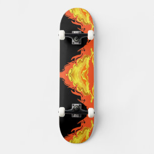 Skateboard Flames la nuit