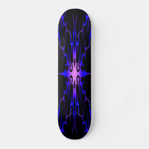 Skateboard Flames Tribal Tattoo Purple et Blue skboard