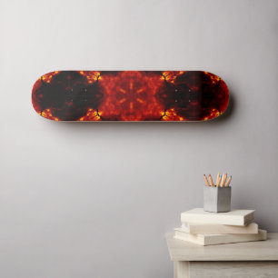 Skateboard Flaming Snowflake Orange Gradient Kaleidoscope