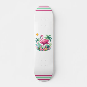 Skateboard Flamingo rose tropicale/Floride