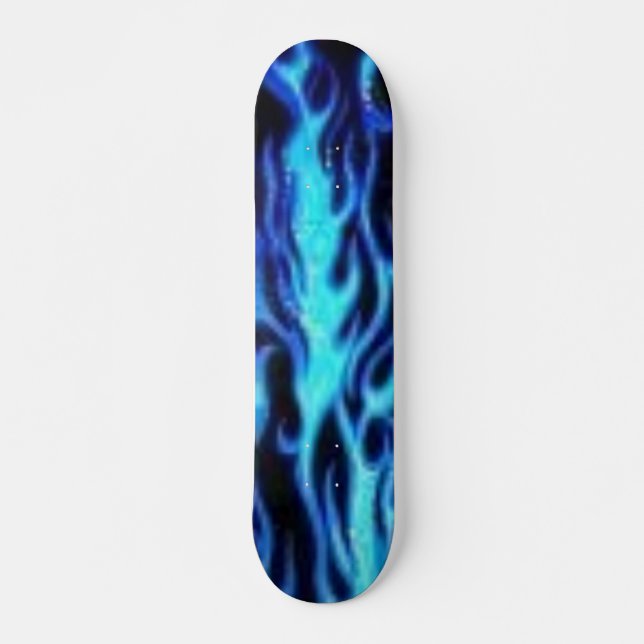 Skateboard flamme bleue (Devant)