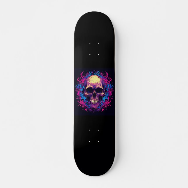 Skateboard Flamme de Crâne (Devant)
