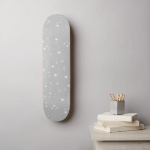 Skateboard Flamme gris argenté