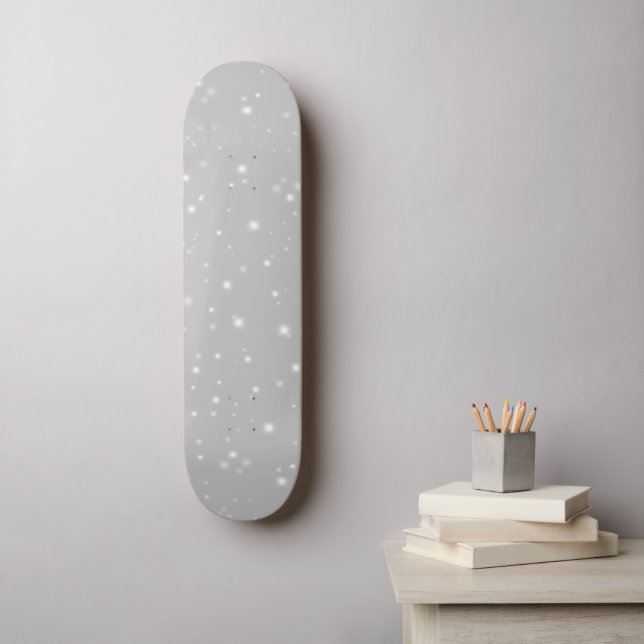 Skateboard Flamme gris argenté (Art mural)