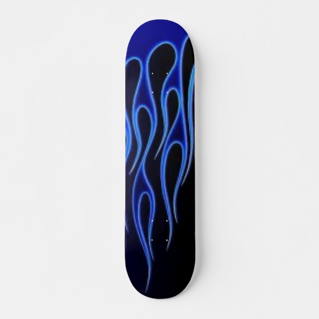 Skateboard flammes bleues (Devant)