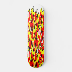 Skateboard Flammes et flammes chaudes Design illustré