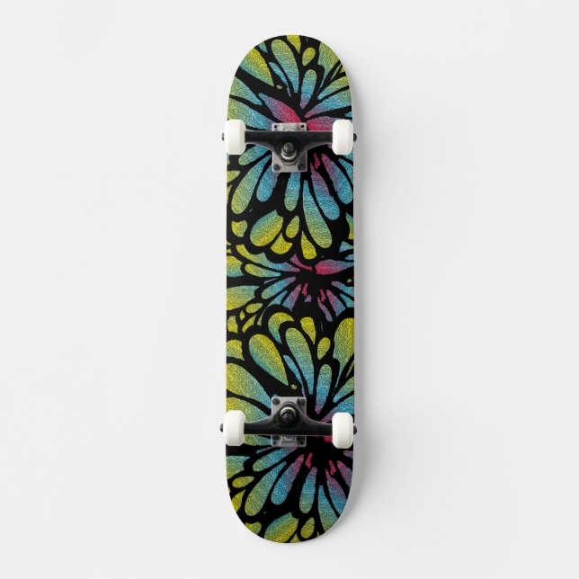 Skateboard Fleur abstraite (Recto)