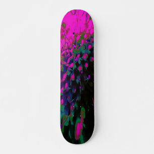 Skateboard Fleur Abstraite Rétro Rose Chaud et Noir Tripante