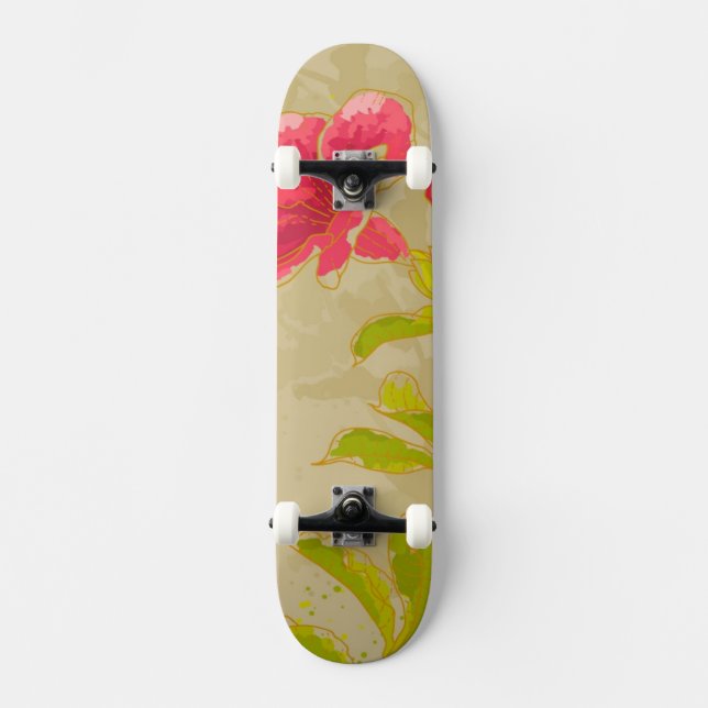 Skateboard Fleur d'Allamanda sur l'arrière - plan modifié la (Recto)