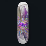 Skateboard Fleur d'art Abstrait, énergique et coloré<br><div class="desc">Une puissante fleur d'imaginaire multicolore,  un art fractal floral unique. Conception pour votre skateboard inhabituel et plus encore.</div>