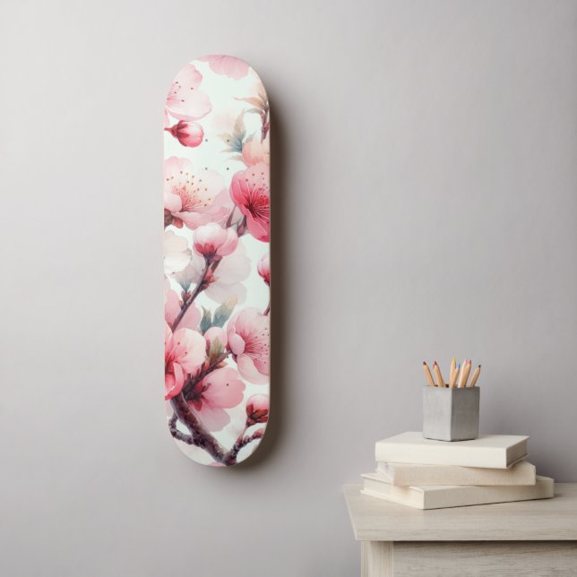 Skateboard Fleur de Cerisier (Art mural)