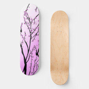 Skateboard Fleur de cerisier rose japonaise
