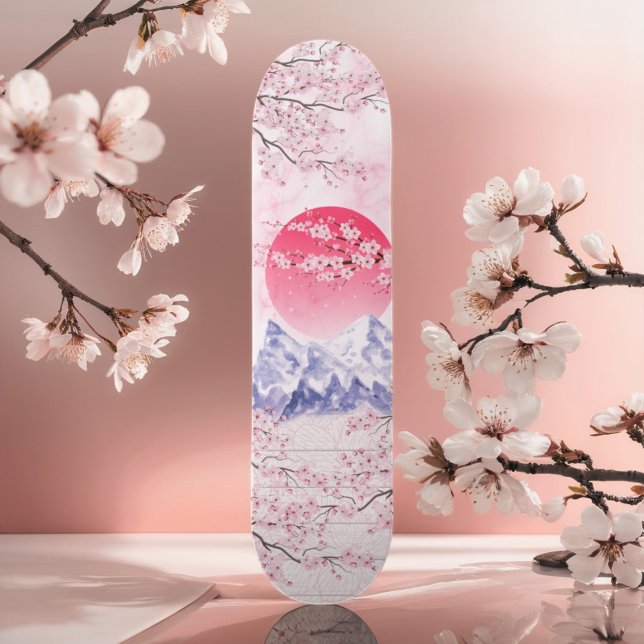 Skateboard Fleur de cerisier rose Jeune Jeune Jeune Jeune Jeu (Créateur téléchargé)