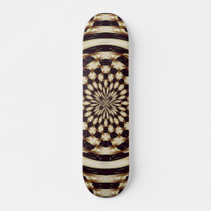 Skateboard Fleur de kaléidoscope en ivoire Décor de mandala