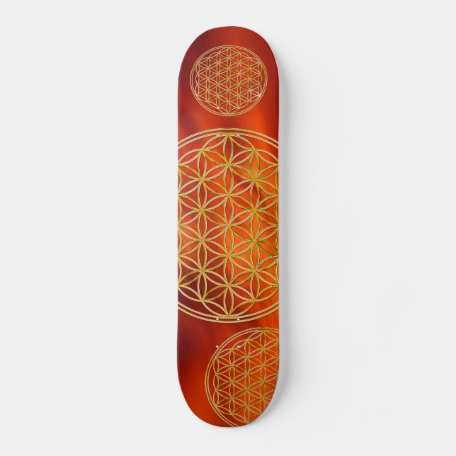 Skateboard Fleur de la vie / Blume des Lebens - or (Recto)