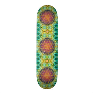 Skateboard Fleur de la vie - or - fractale 2