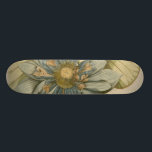 Skateboard Fleur de Lotus Bleu sur Arrière - plan Tan avec éc<br><div class="desc">Une belle fleur de lotus bleu en pleine floraison est au centre de cette pièce. Le centre jaune est presque hypnotisant dans sa gloire. Ajoutez un peu d'élégance à votre maison avec cette impression !</div>