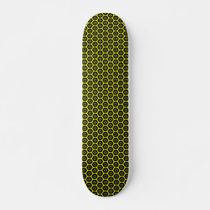 Skateboard Fleur de nid d'abeille - v2 - Noir et Jaune