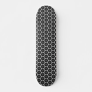 Skateboard Fleur de peigne - noir et blanc