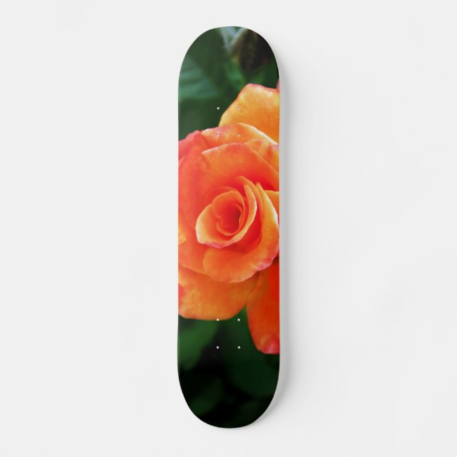 Skateboard Fleur de rose orange (Recto)