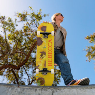 Skateboard Fleur de soleil jaune pâle