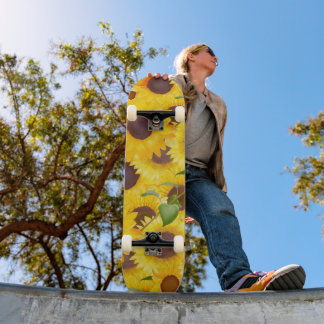 Skateboard Fleur de soleil jaune pâle