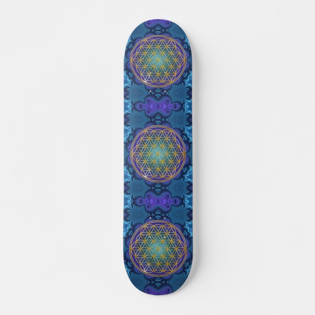 Skateboard Fleur de Vie - or - fractale 1 (Devant)