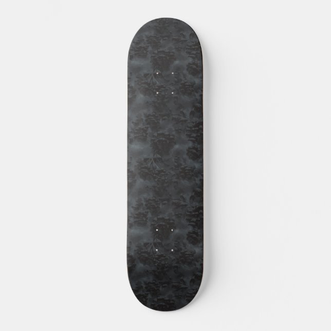 Skateboard Fleur gothique sombre cendrée (Recto)