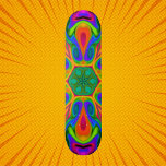 Skateboard Fleur hippie psychédélique arc-en-ciel<br><div class="desc">Ce kaléidoscope psychédélique présente un arc-en-ciel brillant de couleur. Des visuels trippy vibreants pour l'hippie moderne ou toute personne qui aime les couleurs vives!</div>
