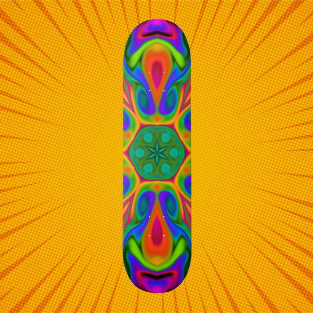 Skateboard Fleur hippie psychédélique arc-en-ciel (Créateur téléchargé)