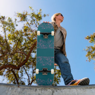Skateboard Fleur ILY - Nom personnalisé ASL Design