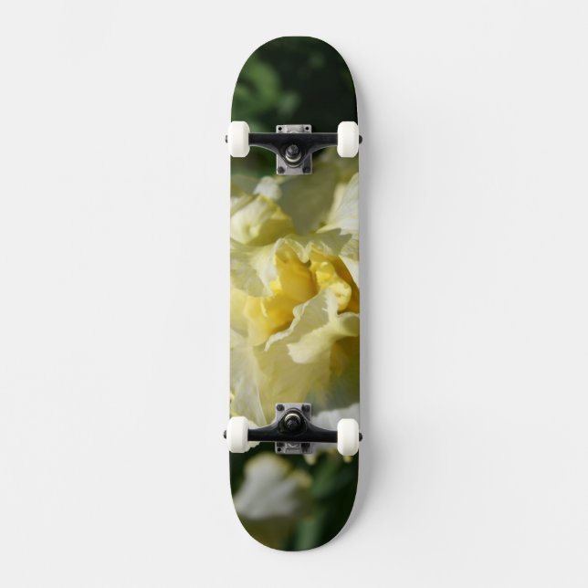 Skateboard Fleur jaune clair blanche Iris (Recto)
