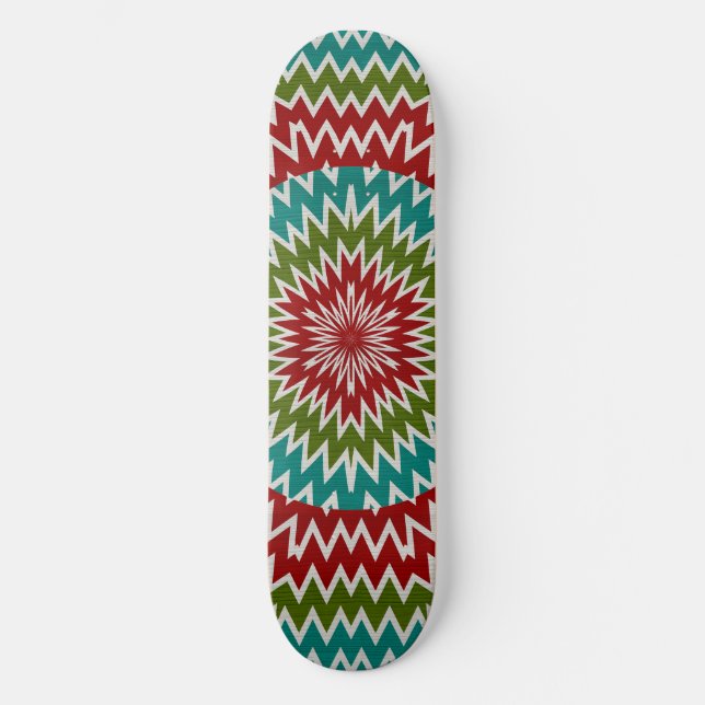 Skateboard Fleur mandalaic hypnotique (Recto)