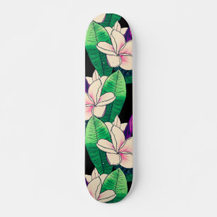 Skateboard Fleur Plumeria élégant Foliage vert tropical