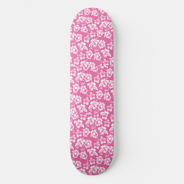 Skateboard Fleur rose hawaïenne (Recto)
