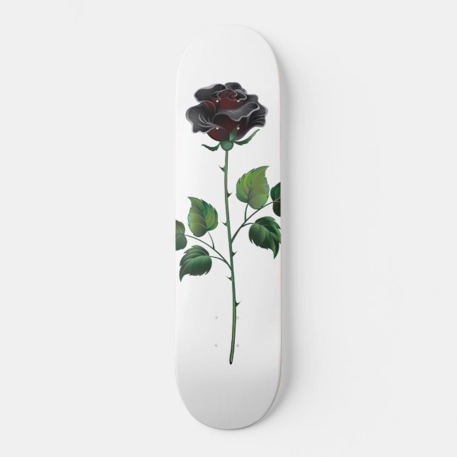 Skateboard Fleur rose noire (Recto)