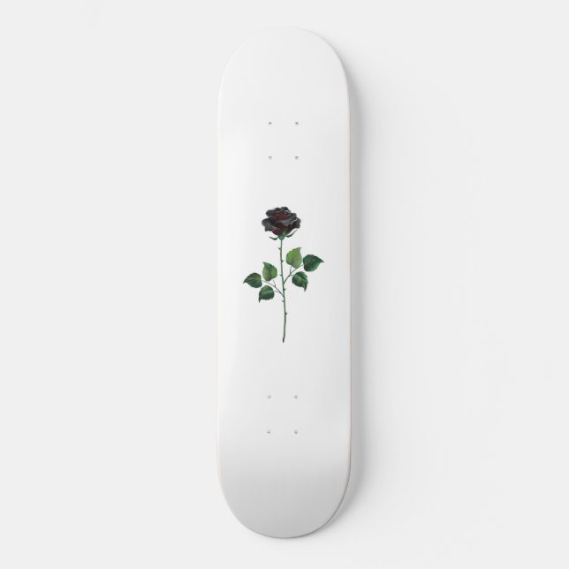 Skateboard Fleur rose noire (Recto)
