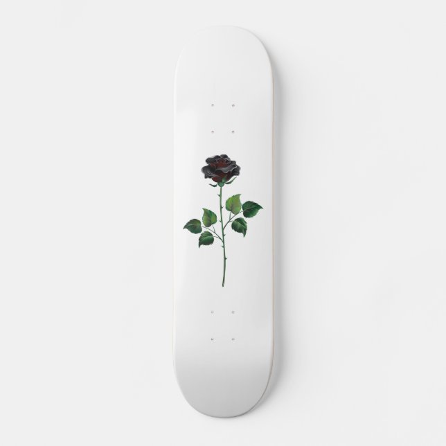 Skateboard Fleur rose noire (Recto)