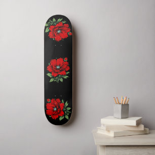 Skateboard Fleur Rouge
