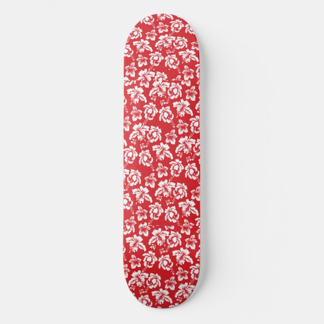 Skateboard Fleur rouge hawaïenne (Recto)