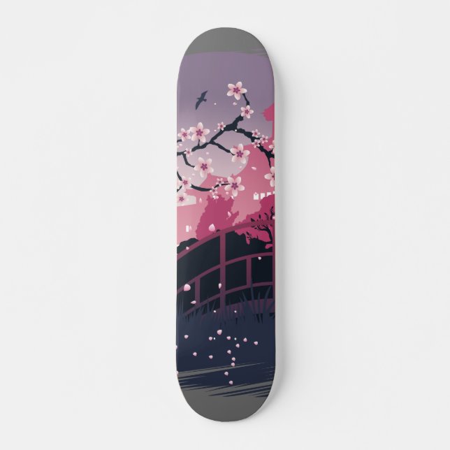 Skateboard Fleur sombre (Devant)