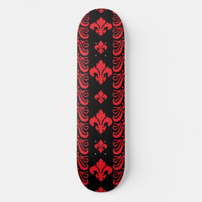 Skateboard Fleur Stripe 1 Rouge (Recto)
